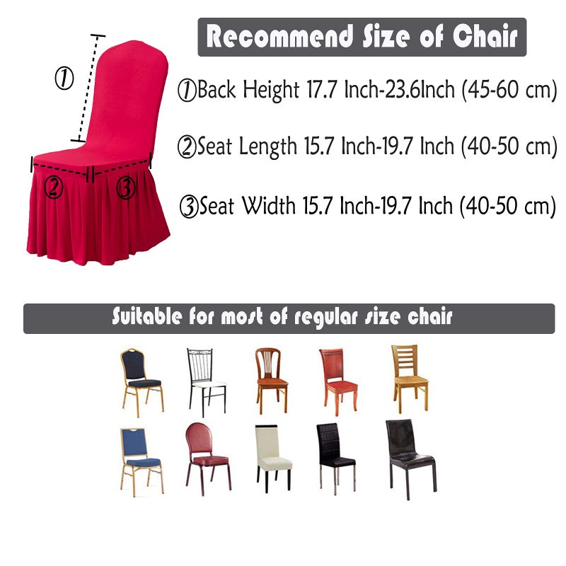 Dimatic Dimatic Dining Room Chair Covers Set of 4  Stretch Parsons Slipcovers with Skirt Super Fit Spandex Chair Seat Protector Cover for Dining Room  Hotel  Ceremony (Burgundy) - Image 5