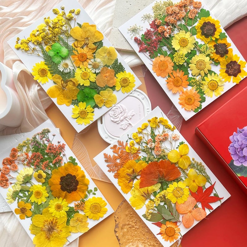 MIKIYA 88Pcs Yellow Pressed Dried Flowers for Resin Molds, Real Natural Bulk Dry Floral Leaves for DIY Art Crafts, Epoxy Jewelry, Candle, Soap Making, Nails Decors - Image 3