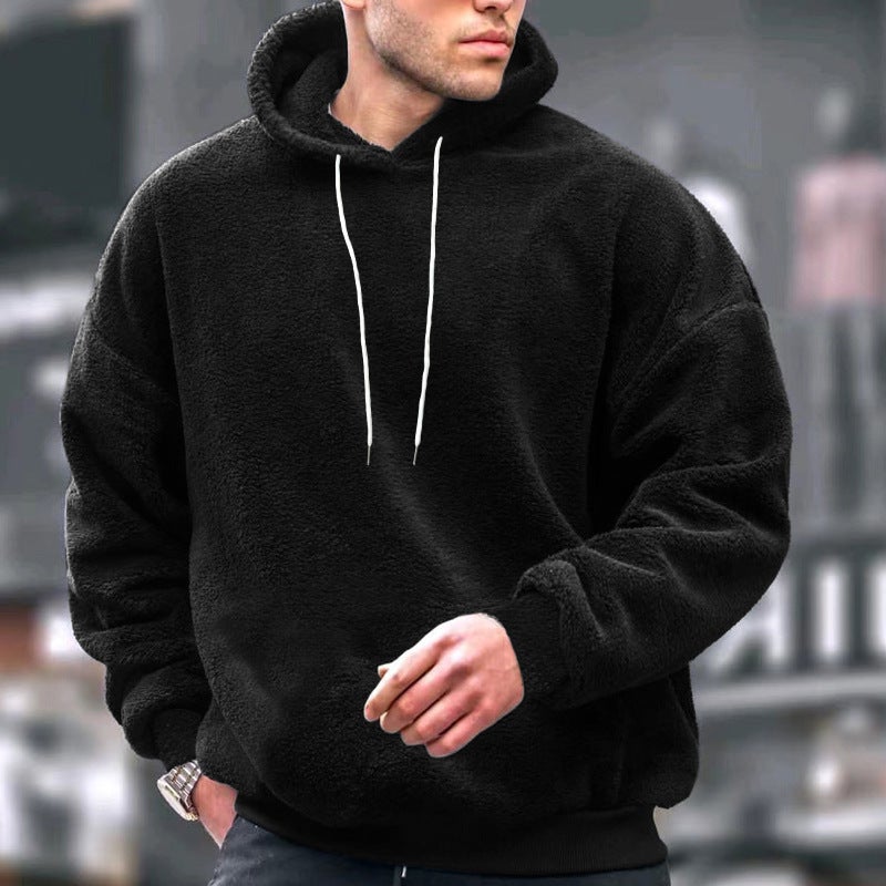 Men's Plus Size Hooded Fleece Sweatshirt Casual Winter Warm Hoodie - Image 4