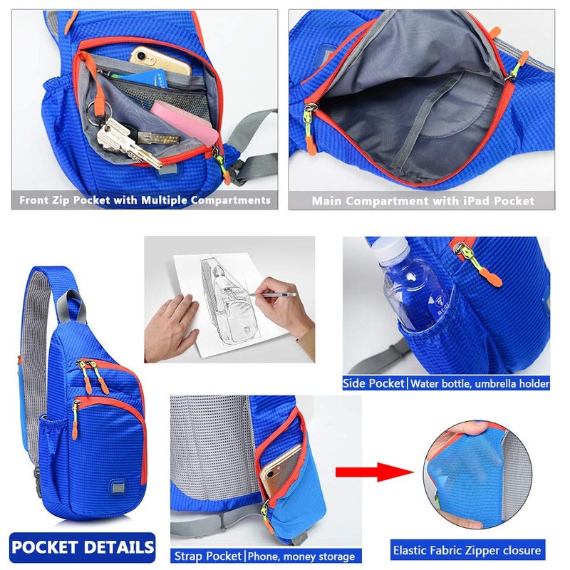 Peicees Small Sling Backpack Waterproof Unisex Shoulder Bag Chest Crossbody Daypack - Image 5