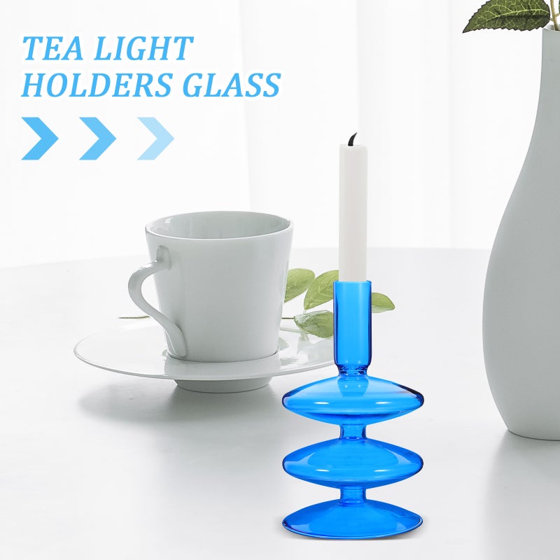 Glass Candle Holder Banquet Pillar Candle Holder Glass Tealight Candle Holder - Image 2