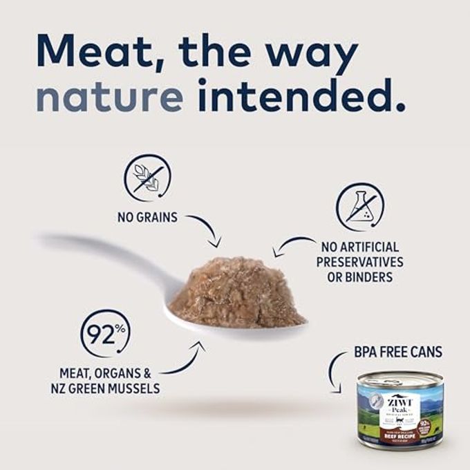 rayihni Peak Wet Cat Food  All Natural, High Protein, Grain Free, Limited Ingredient, With Superfoods (Beef, Case Of 12, 6.5Oz Cans) - Image 2