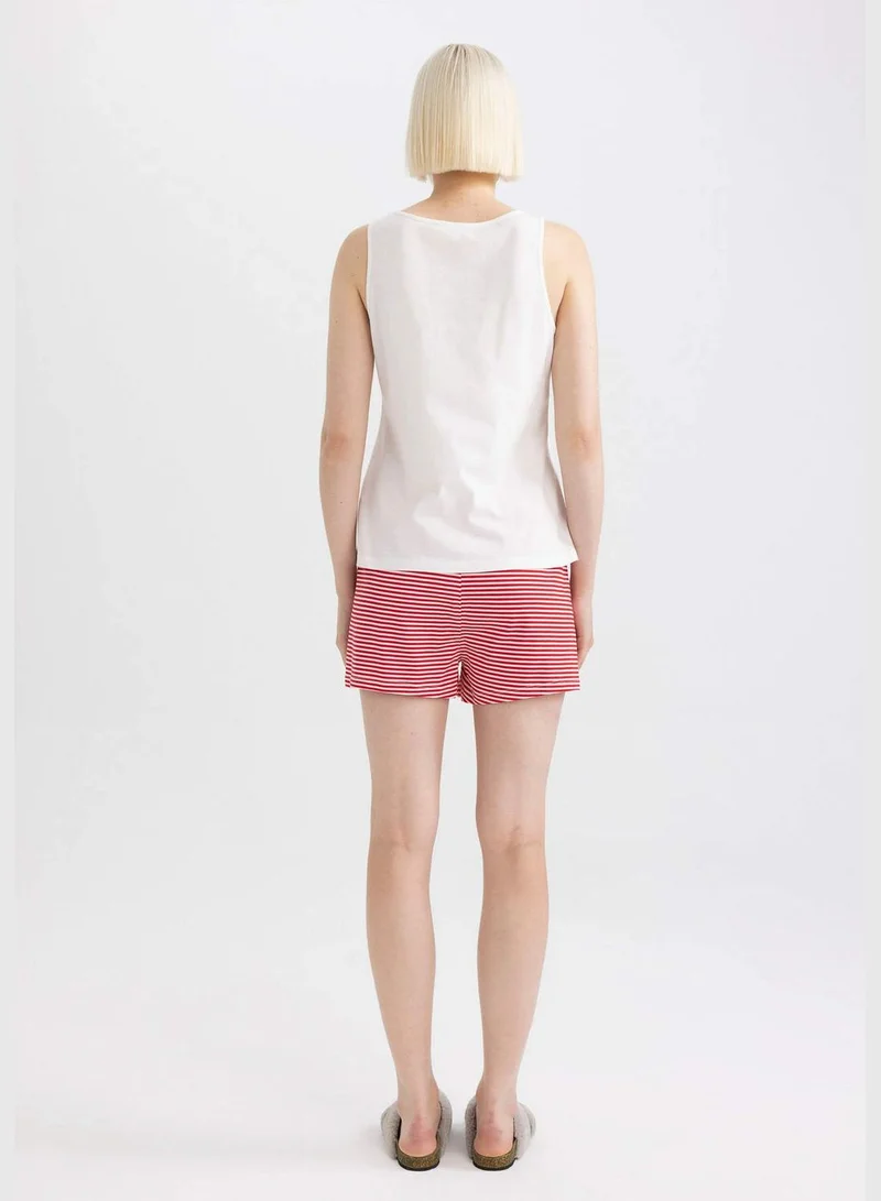 DeFacto Fall in Love Printed Sleeveless Pajama Set with Shorts