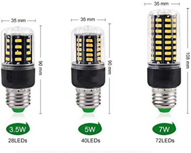 مصابيح ذات جهد واسع 2 قطعة E27 E14 SMD5736 تيار متردد 110 فولت لمبات LED، 3.5 واط 5 واط 7 واط 9 واط 12 واط 15 واط 20 واط IC ذكي بدون وميض لمبة LED ذرة لغرفة المعيشة والمصابيح المنزلية - Image 5