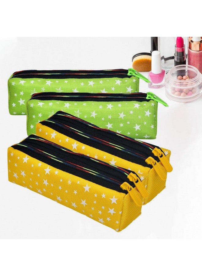 هارتس حقيبة مكياج|حقيبة مستحضرات التجميل من Rexine|حقيبة أدوات المجوهرات|حقيبة أدوات الزينة للفتيات|حقيبة مكياج للسفر للفتيات|حقيبة تخزين المكياج|حقيبة مكياج على شكل نجمة|عبوة مكونة من 4 قطع|متعددة - Image 1