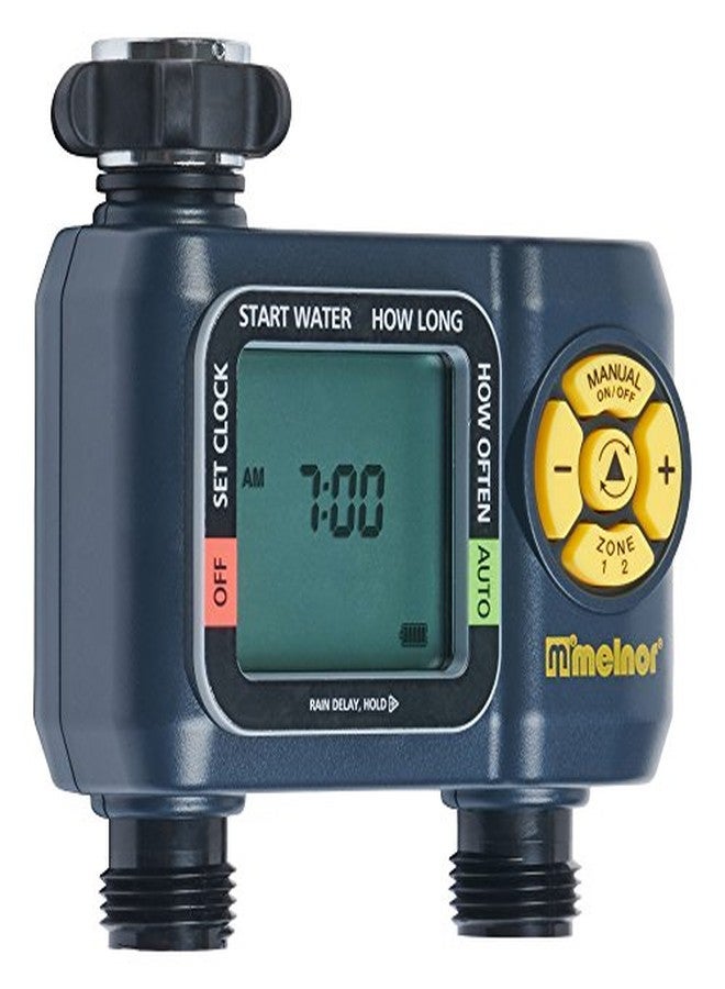 Melnor 65139AMZ AquaTimer Digital Hose Timer, 2-Zone Programmable Watering Timer, Quick Connect Bundle, Black, Yellow - Image 4
