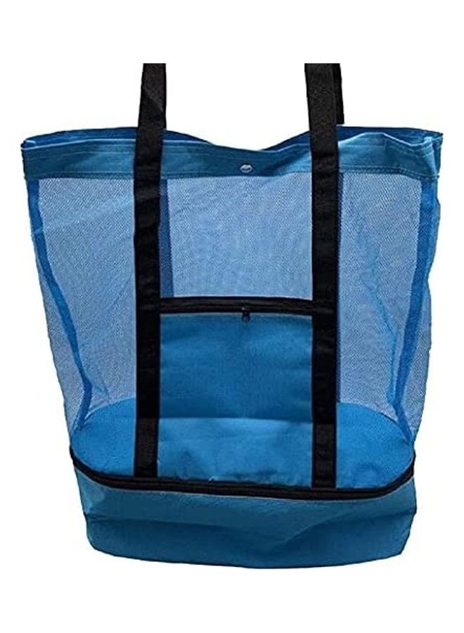 NIBEMINENT Mesh Large Beach Tote Zipper with Insulated Cooler Bag - Image 2