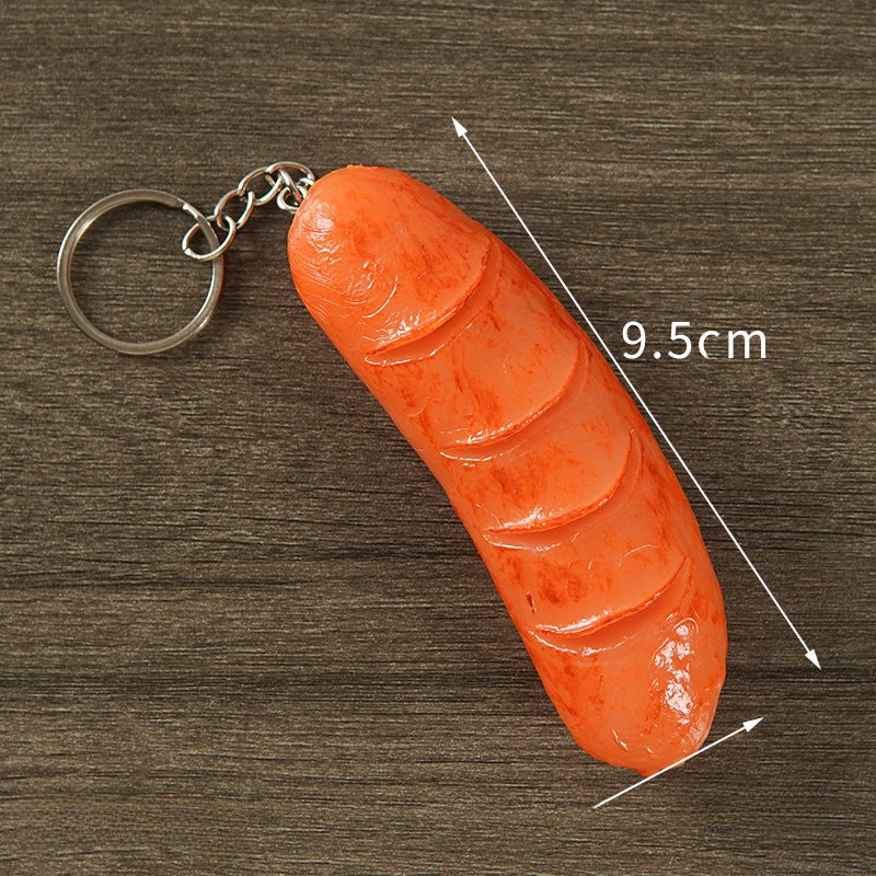 Artificial Taiwanese Sausage Keychain Toy Sausage Keychain