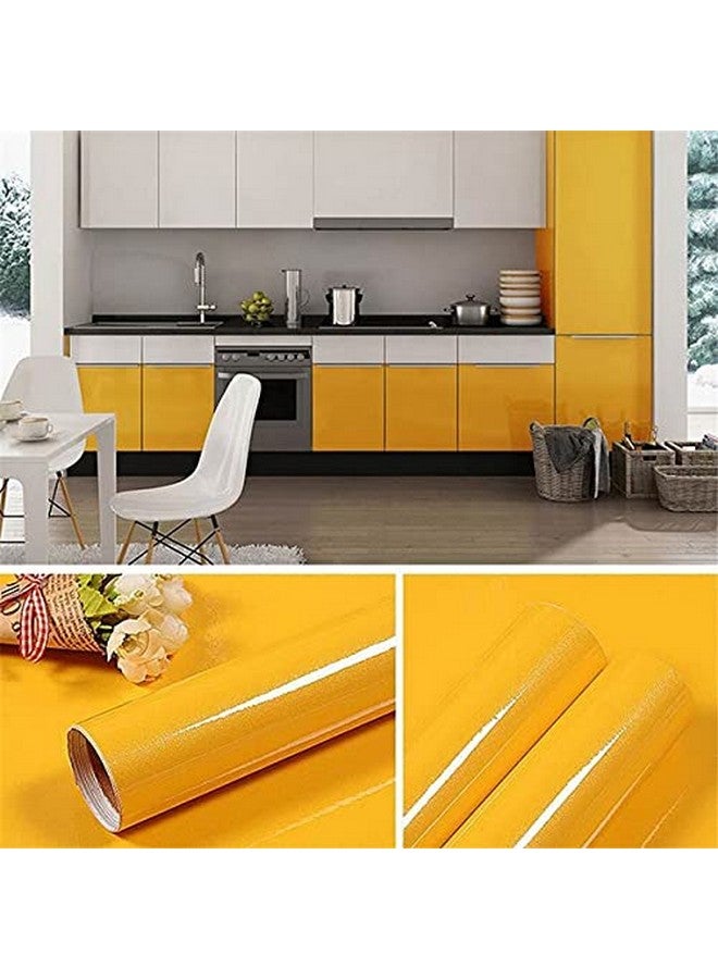 صن بيرد ورق حائط ذاتي اللصق أصفر لامع مقاوم للماء وقشر ولصق لامع ورق لاصق قابل للإزالة وخزائن ديكور كونترتوب المطبخ فيلم الفينيل - Image 1