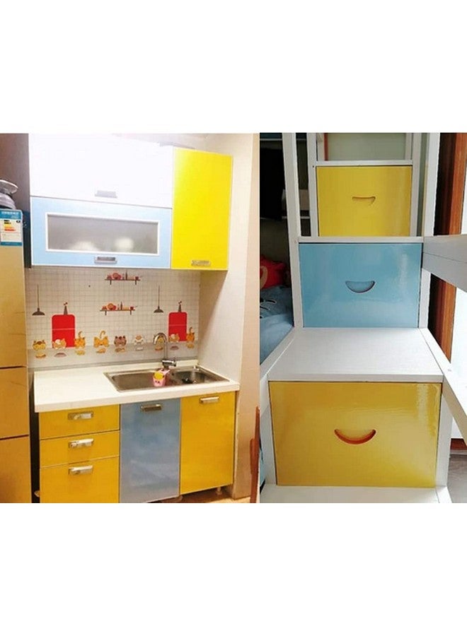 صن بيرد ورق حائط ذاتي اللصق أصفر لامع مقاوم للماء وقشر ولصق لامع ورق لاصق قابل للإزالة وخزائن ديكور كونترتوب المطبخ فيلم الفينيل - Image 3