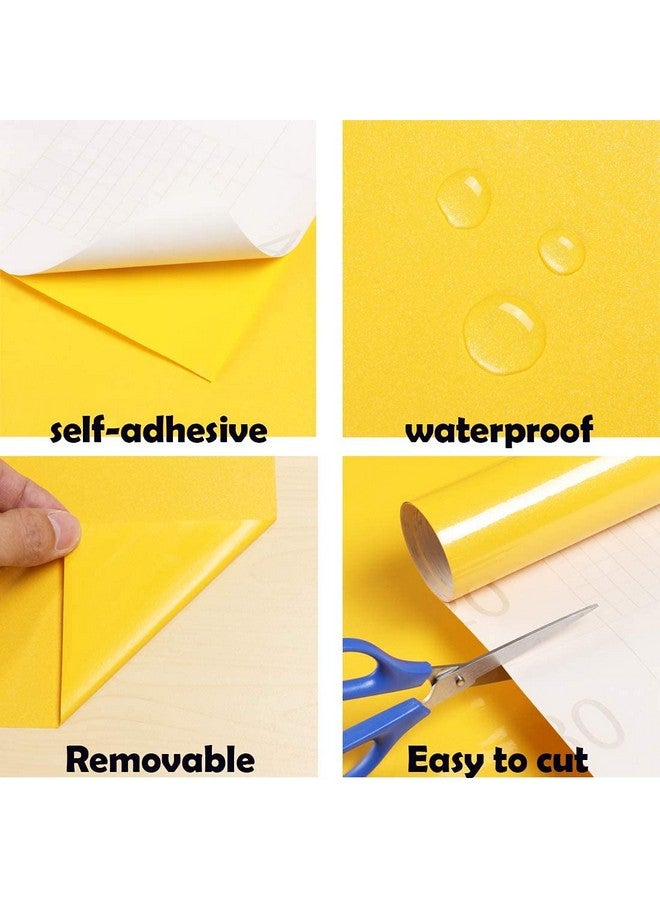 صن بيرد ورق حائط ذاتي اللصق أصفر لامع مقاوم للماء وقشر ولصق لامع ورق لاصق قابل للإزالة وخزائن ديكور كونترتوب المطبخ فيلم الفينيل - Image 4