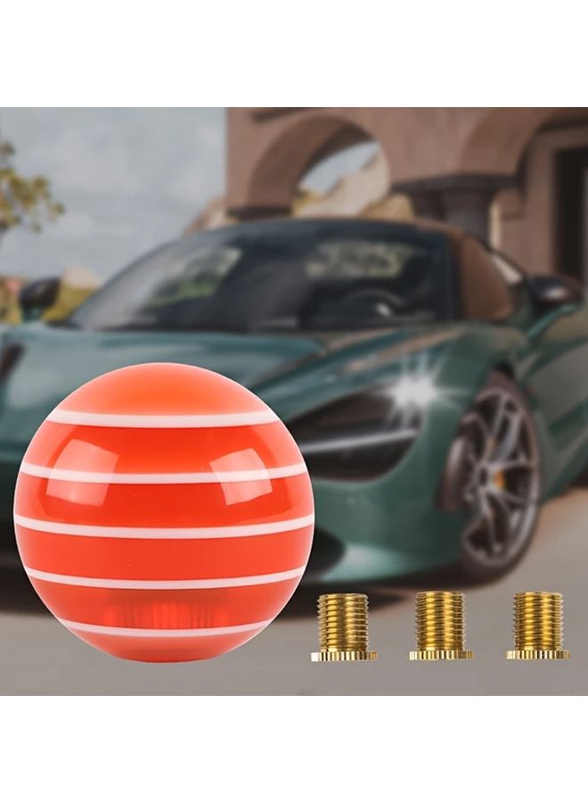 Red Striped Acrylic Gear Knob Universal 4 5 6 Speed With 3 Adapters M10 M8 - Image 1