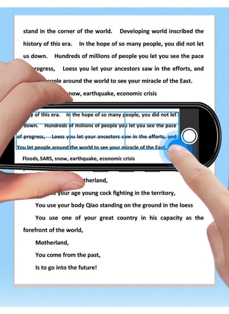 ELTRAZONE قلم المترجم ماسح ضوئي 134 جهاز مترجم لغات 3.38 بوصة شاشة IPS تعمل باللمس بالكامل OCR نص إلى كلام ماسح ضوئي للصور إلى نص قلم قراءة لاسلكي مع كاميرا ومكبر صوت لضعف القراءة 9 مترجم لغات غير متصل مع 8 جيجابايت تخزين داخلي قلم ترجمة أبيض - Image 5