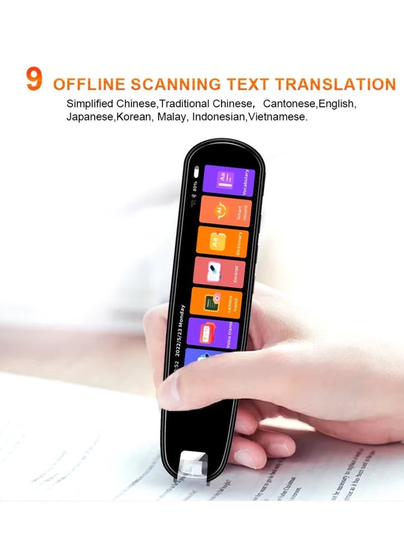 ELTRAZONE قلم المترجم ماسح ضوئي 134 جهاز مترجم لغات 3.38 بوصة شاشة IPS تعمل باللمس بالكامل OCR نص إلى كلام ماسح ضوئي للصور إلى نص قلم قراءة لاسلكي مع كاميرا ومكبر صوت لضعف القراءة 9 مترجم لغات غير متصل مع 8 جيجابايت تخزين داخلي قلم ترجمة أبيض - Image 3