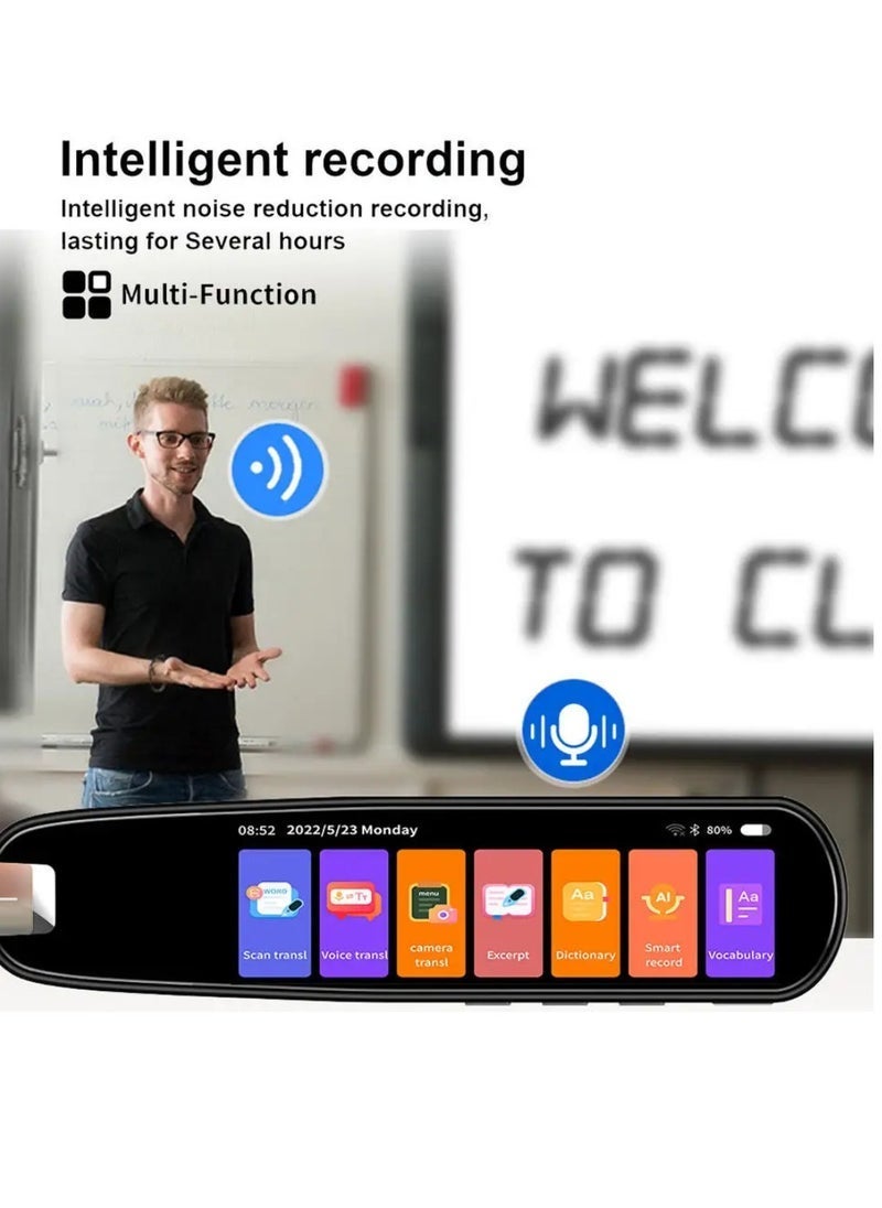 ELTRAZONE قلم المترجم ماسح ضوئي 134 جهاز مترجم لغات 3.38 بوصة شاشة IPS تعمل باللمس بالكامل OCR نص إلى كلام ماسح ضوئي للصور إلى نص قلم قراءة لاسلكي مع كاميرا ومكبر صوت لضعف القراءة 9 مترجم لغات غير متصل مع 8 جيجابايت تخزين داخلي قلم ترجمة أبيض - Image 4