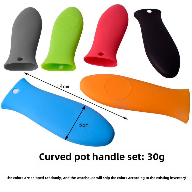 Silicone Handle Sleeve Anti-Slip Heat Resistant Arc Pot Handle Sleeve Arc Pot Handle Sleeve