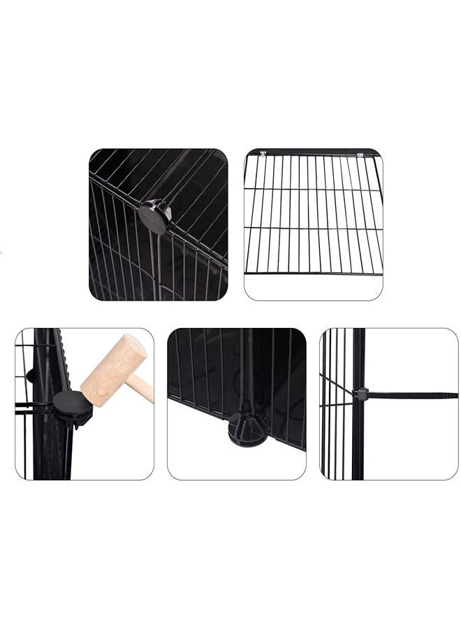 Generic - 4-Cube Wire Grid Storage Shelves Stackable Cubes Black - Image 1