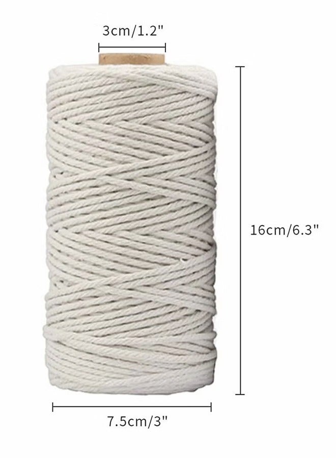HY Macrame Cord,3mm x109 Yards 100% Natural Macrame Cords Colored Cotton Macrame Rope Craft Cord for DIY Crafts Knitting Plant Hangers Wedding Decor(Beige) - Image 2