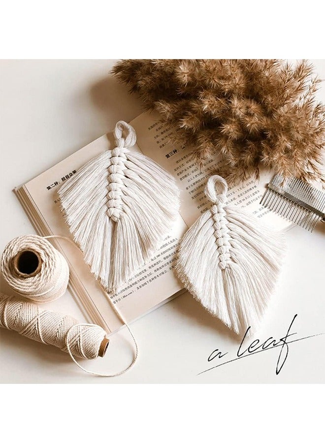 HY Macrame Cord,3mm x109 Yards 100% Natural Macrame Cords Colored Cotton Macrame Rope Craft Cord for DIY Crafts Knitting Plant Hangers Wedding Decor(Beige) - Image 3