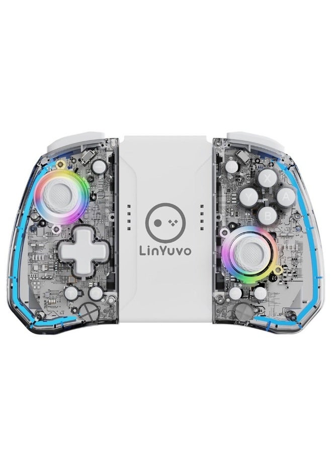 LinYuvo Classic Joycon LinYuvo KS40 Bluetooth Game Controller for Switch, Switch Lite, Switch OLED with RGB Light, Metal Joystick, Six-Axis Gyroscope, Turbo Burst Function, Adjustment Dual Vibration, Programmable Function, One-Key Wake Up - Image 1