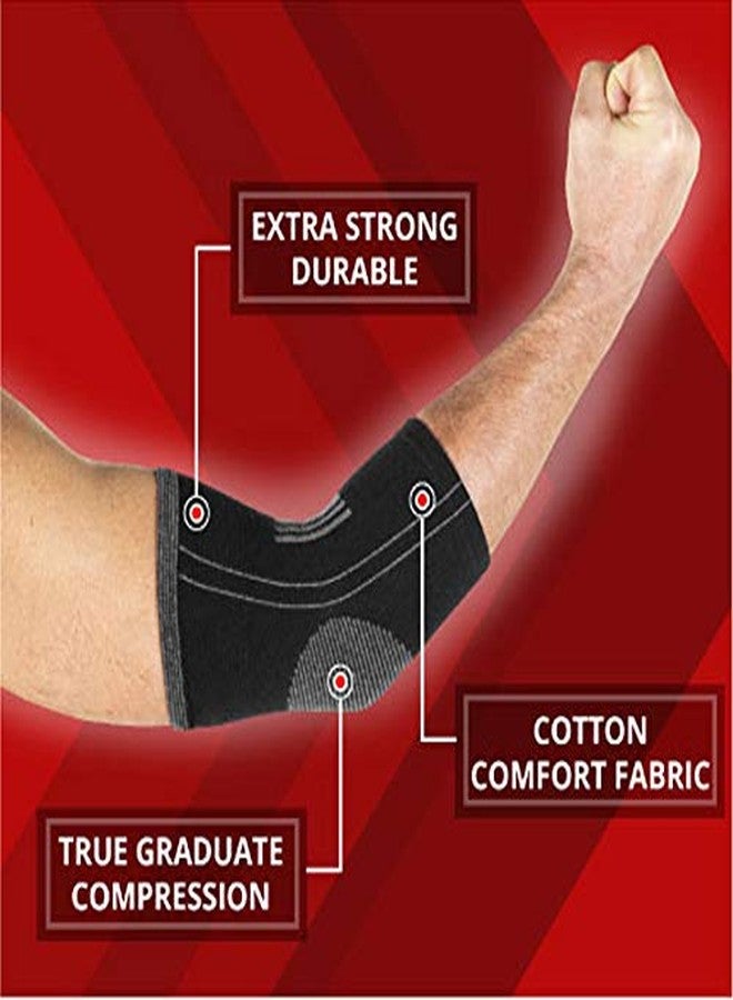 SocksLane Elbow Brace for Tennis Elbow, Tendonitis & Arthritis – Cotton Compression Elbow Sleeve for Elbow Pain, Sports, Gym & Recovery Support (Large1 pair) - Image 3