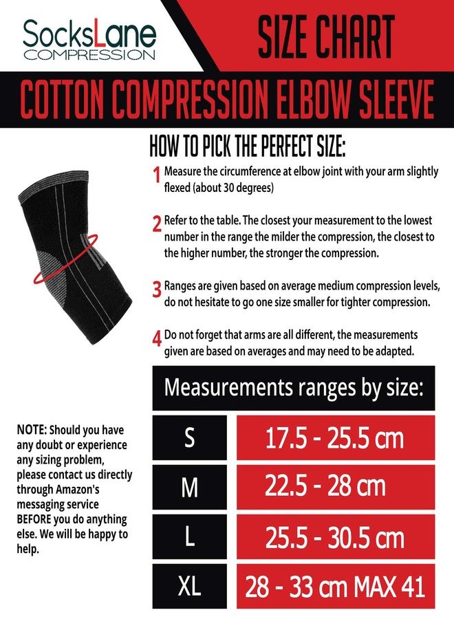 SocksLane Elbow Brace for Tennis Elbow, Tendonitis & Arthritis – Cotton Compression Elbow Sleeve for Elbow Pain, Sports, Gym & Recovery Support (Large1 pair) - Image 2