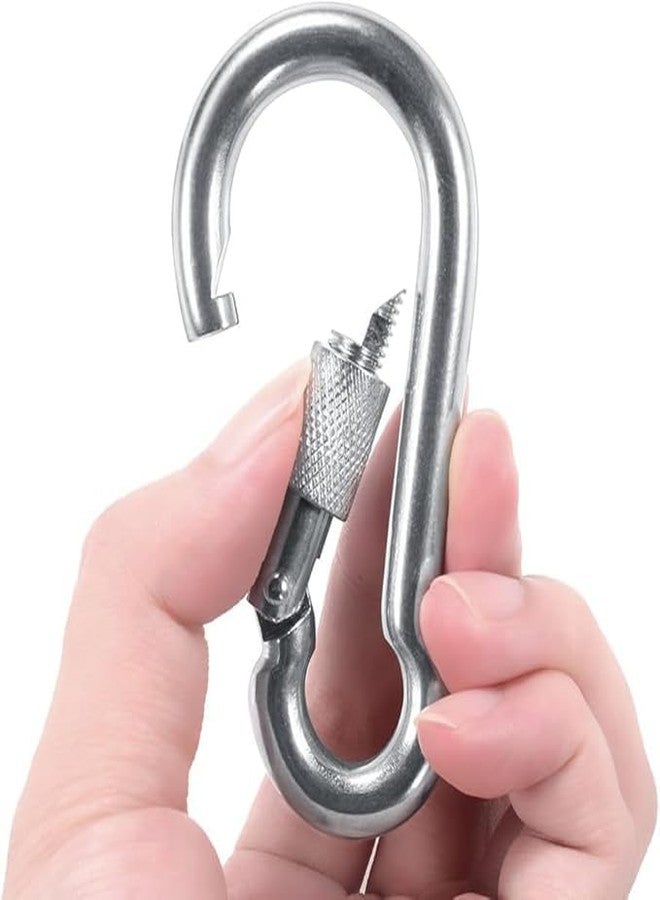 keycraze خطاف KEYCRAZE من الفولاذ المقاوم للصدأ - قفل أمان شديد التحمل لتثبيت الكابلات | خطافات رفع الأثقال، وتسلق الجبال، والصالات الرياضية، والمنزل | حلقة تسلق معدنية M80x8 للاستخدام اليومي (2.8 × 80 مم) - Image 2