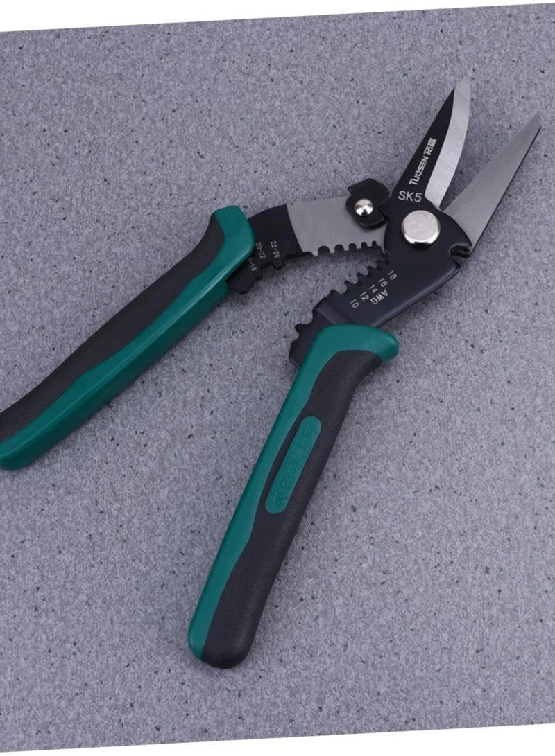 GGOOT Tool Stripping Crimper Home Cable Cutter Hotel Plier Cutting Curved Clamp Wire Multi Pliers Stranded Multifunctional for Ratchet - Crimping Spit Stripper House Hardware Pliers - Image 3