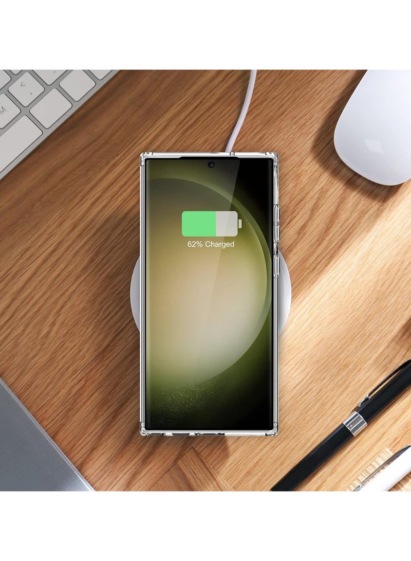 ويكسون جراب شفاف كريستالي لموبايل سامسونج جالاكسي S24 الترا مع حماية كاملة ضد الصفرار ,متوافق الشحن اللاسلكي موبايل ناعم مقاوم للصدمات من البولي يوريثين المقاوم للحرارة - Image 3