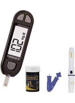 Control D Sugar Testing Monitor With 5 Strips Glucometer (Black)  - Image 1
