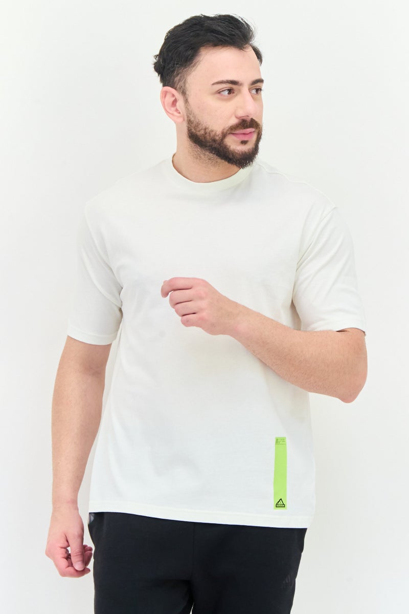 Adidas تي شيرت رياضي للرجال بأكمام قصيرة، خارجي، لون أبيض مائل إلى البيج - Image 1