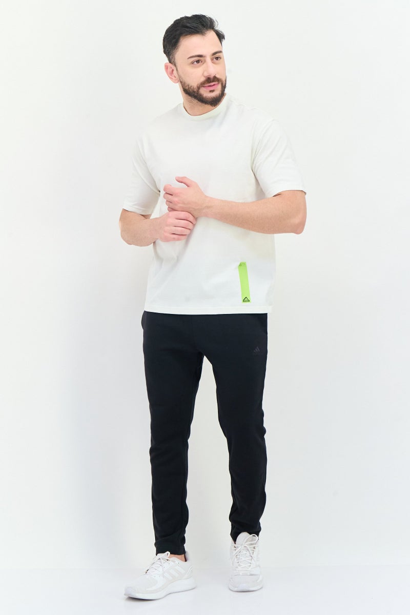 Adidas تي شيرت رياضي للرجال بأكمام قصيرة، خارجي، لون أبيض مائل إلى البيج - Image 2