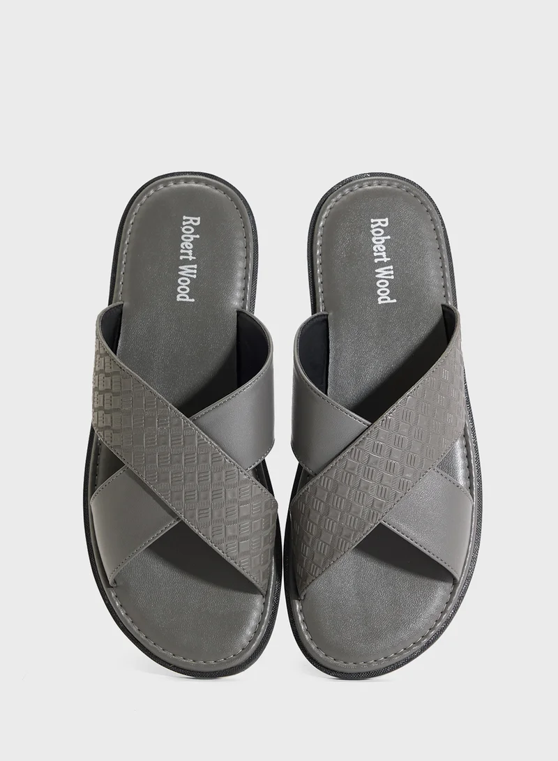 Robert Wood Cross Strap Sandals