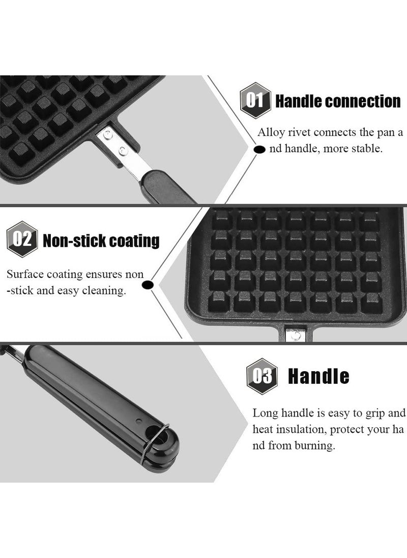 ELEVEN RINGS Eleven Rings Non Stick Heavy Quality Waffle Maker Machine With Comfortable Handle For Kitchen Gas Stove Modern Kitchen Tool  - Image 2