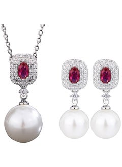 Al Aoyama Copper gold-plated inlaid simulation color treasure pearl simple pearl set  - Image 1