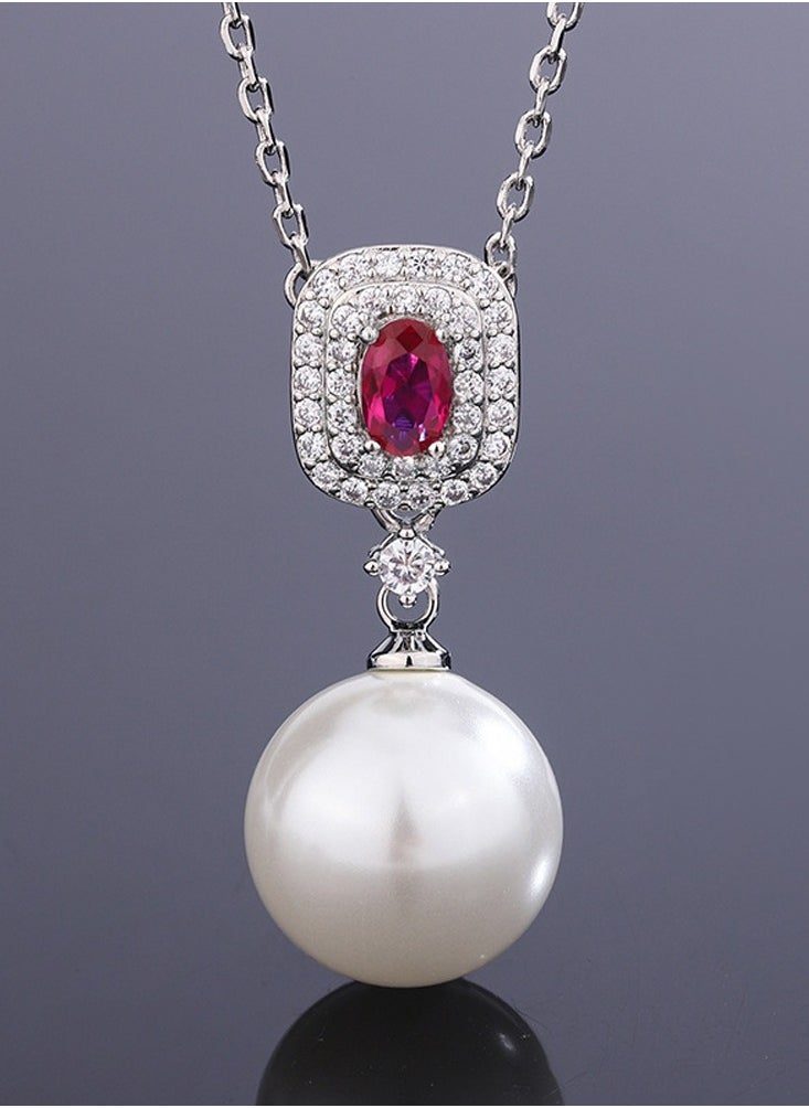Al Aoyama Copper gold-plated inlaid simulation color treasure pearl simple pearl set  - Image 2