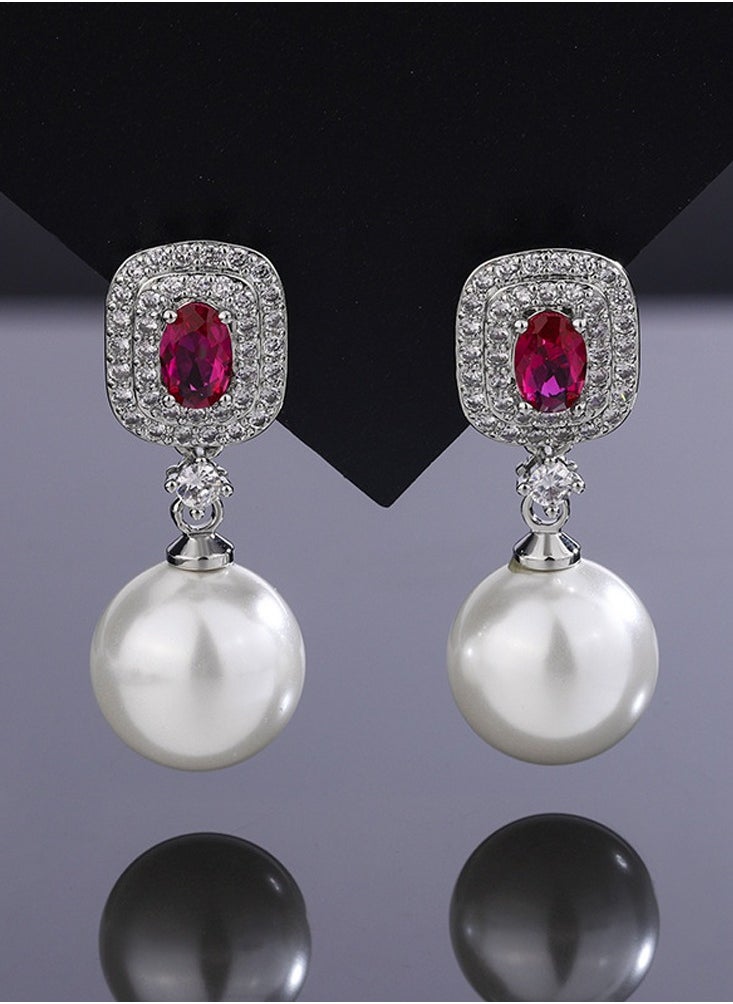 Al Aoyama Copper gold-plated inlaid simulation color treasure pearl simple pearl set  - Image 3