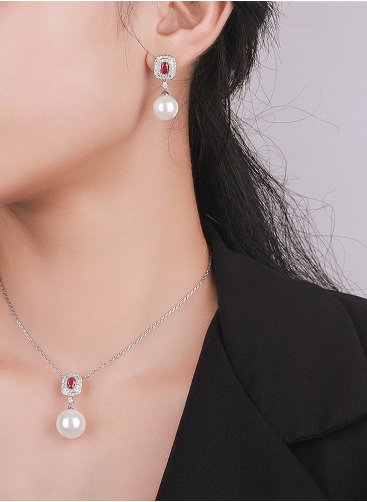 Al Aoyama Copper gold-plated inlaid simulation color treasure pearl simple pearl set  - Image 5