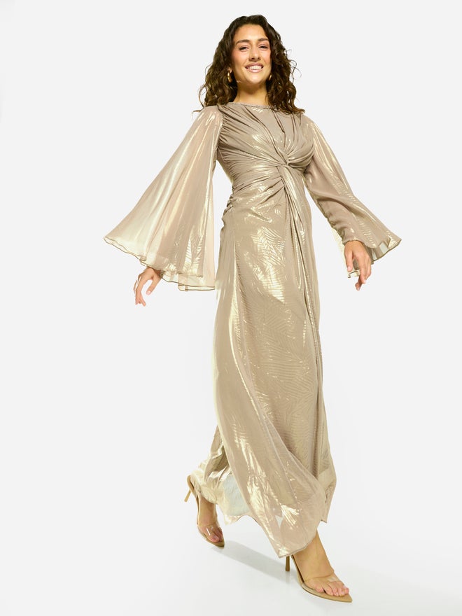 House of Moda Radiant Twist Drape Evening Maxi Dress - Image 2