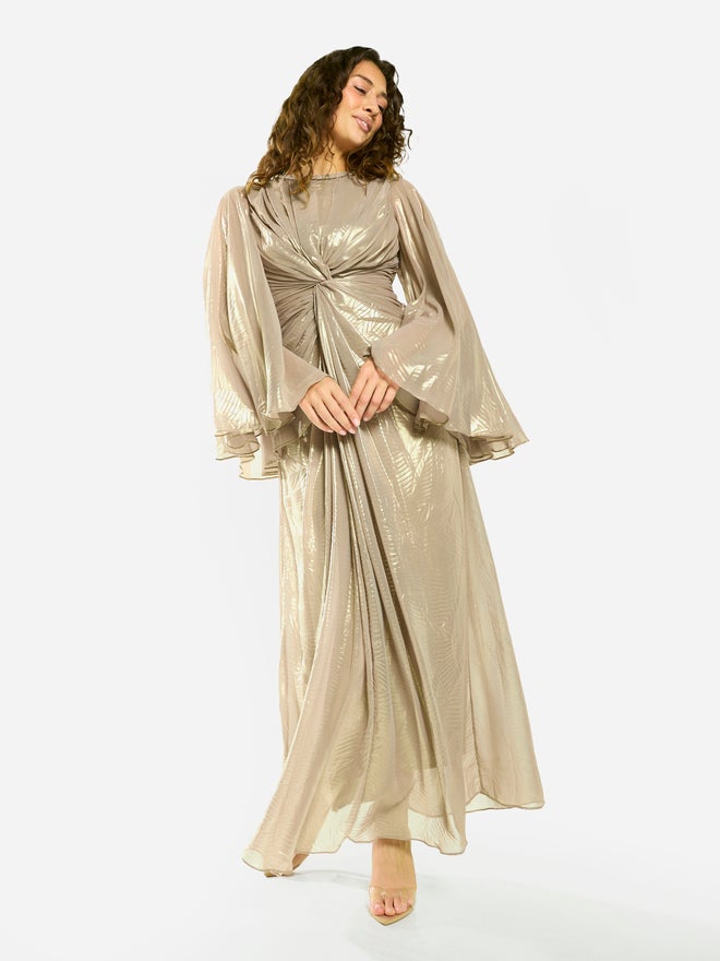 House of Moda Radiant Twist Drape Evening Maxi Dress - Image 3
