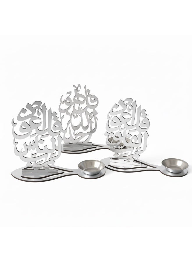 Incense Burner Stand Set of 3 - Silver - Image 1