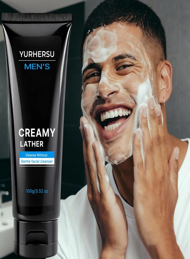 YURHERSU Men's Deep Pore Cleaning Face Wash Facial Cleanser, Moisturizing Gentle Facial Wash Remove Oil & Dirt, Hydrating Cleanser for Oily, Acne-Prone Skin, Daily SkinCare for Body and Face, 3.52oz - Image 2