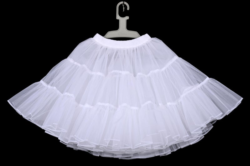 Shimaly Women's Short Length Petticoat Above Knee Underskirt Half Slip Crinoline (L-XL, White) - Image 2