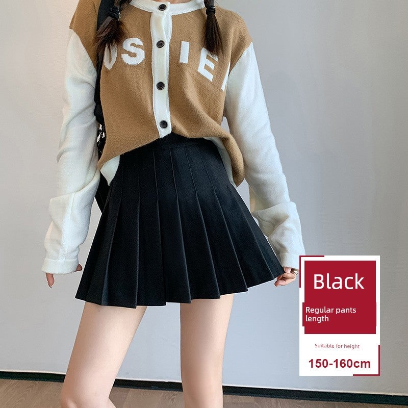 Dark gray pleated skirt women's autumn and winter 2026 new suit A-line short skirt high waist slimming woolen jk skirt - Image 3