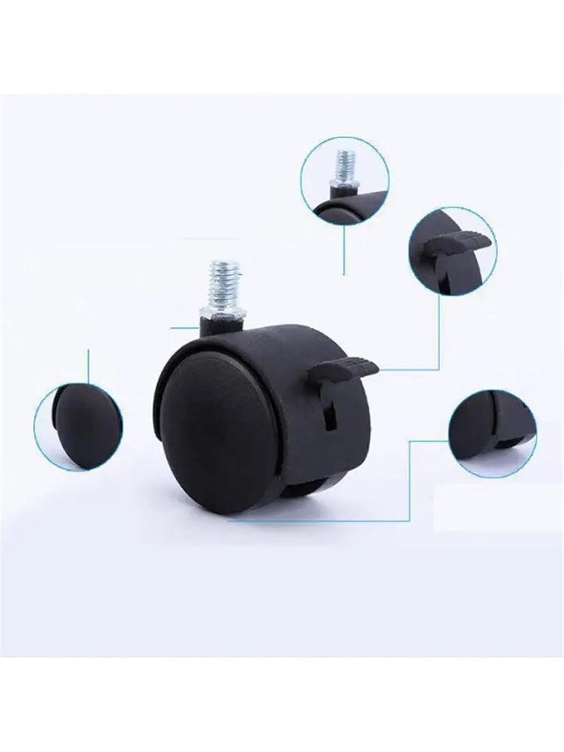 Aokley 1 Inch Nylon Furniture Casters With Brake Universal Electric Caster Set Of 4 Plunger Brake - Image 5