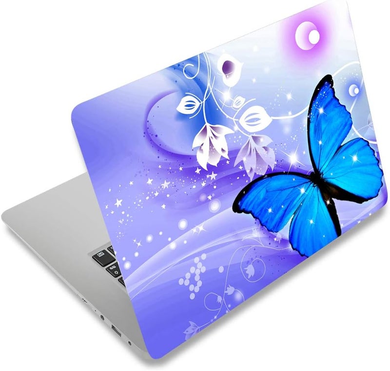 Laptop Skin Sticker Decal,12" 13" 13.3" 14" 15" 15.4" 15.6 inch Laptop Skin Sticker Cover Art Decal Protector Notebook PC (Blue Butterfly)