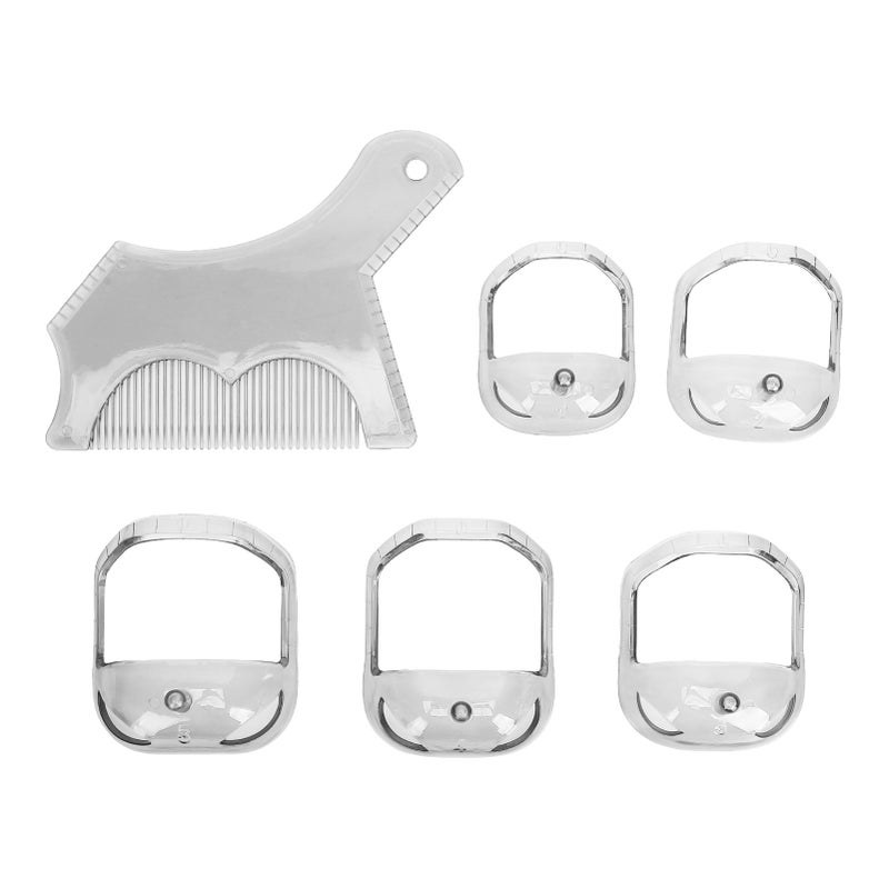 Beard Shaping Styling Tool with Comb 5 Size Beard Shaper Template Mustache Grooming Tool Transparent - Image 4