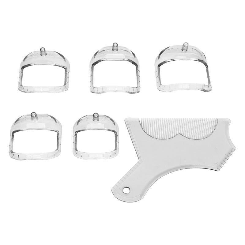 Beard Shaping Styling Tool with Comb 5 Size Beard Shaper Template Mustache Grooming Tool Transparent - Image 5