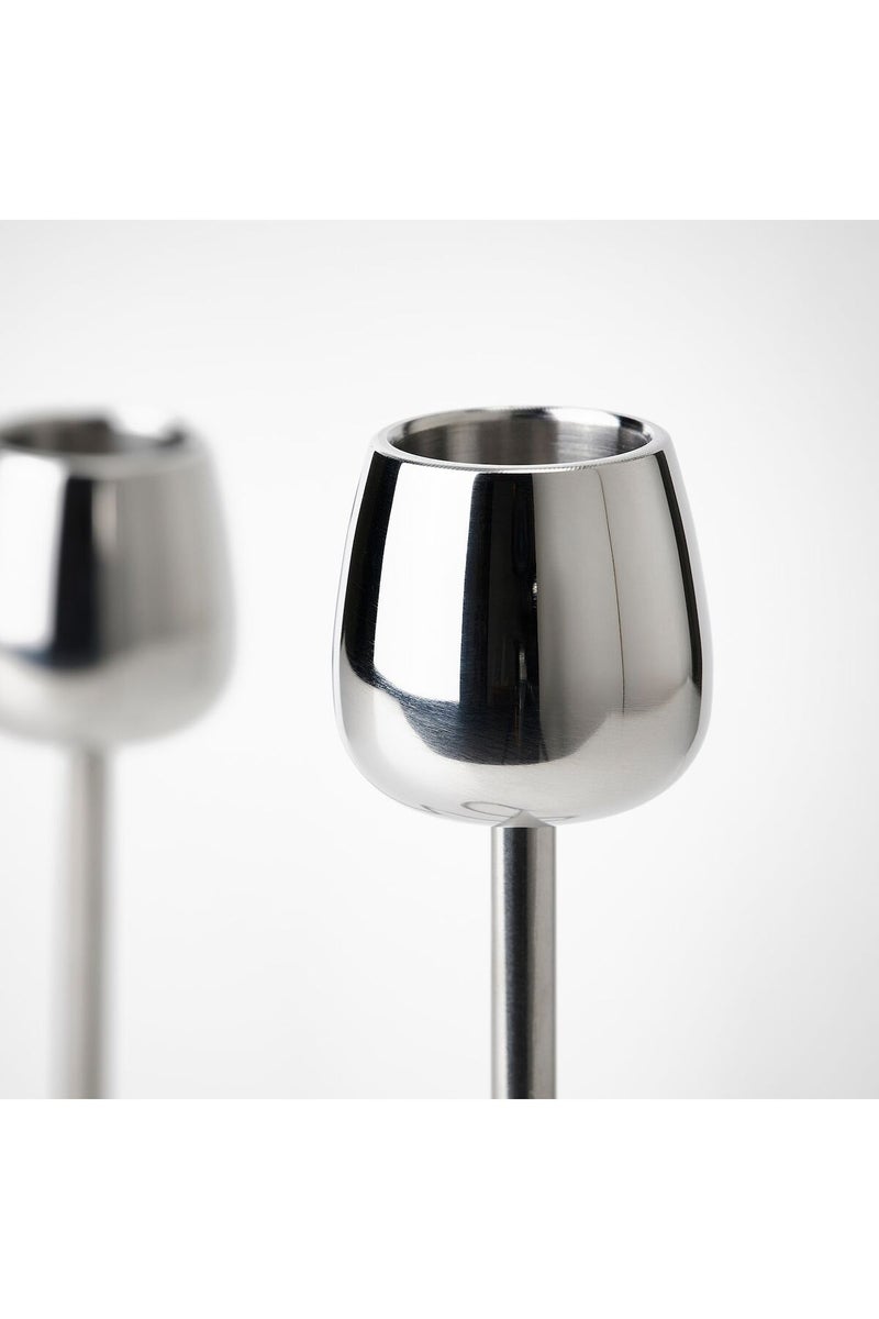 Candlestick for 2 candles, silver-colour, 20 cm - Image 4