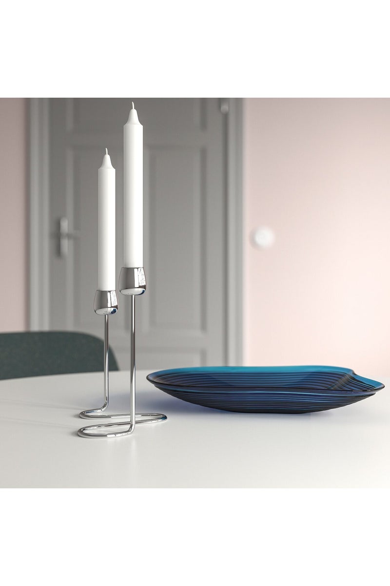 Candlestick for 2 candles, silver-colour, 20 cm - Image 3